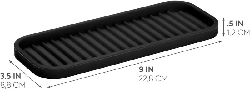 InterDesign iDesign Silicone Kitchen Sink Tray for Countertops - Black - Image 2